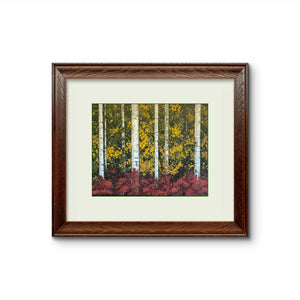 Aspens with Red Ferns