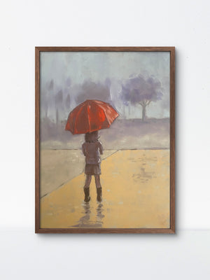 Zoe with Orange Umbrella